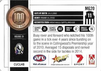 2015 Select AFL Champions - Milestone Game Foils #MG20 Jarryd Blair Back